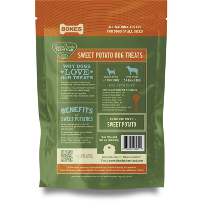 Gaines Family Farmstead Sweet Potato Bones Grain-Free Dog Treats Gaines Family Farmstead