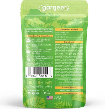 Gargeer Complete Fig & Insects Protein Crested Gecko Food Gargeer