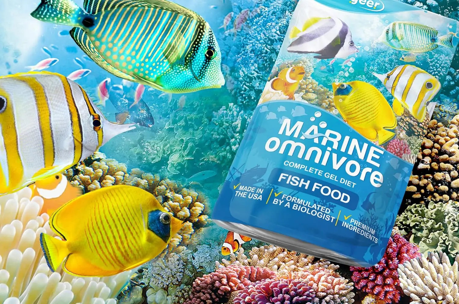 Gargeer Marine Gel Diet Complete Saltwater Omnivore Fish Food Gargeer