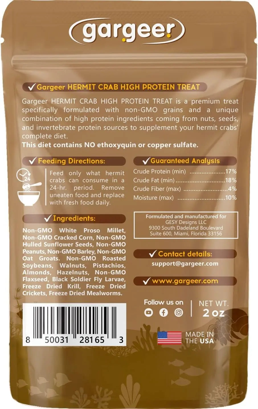 Gargeer Protein Hermit Crab Treat Gargeer