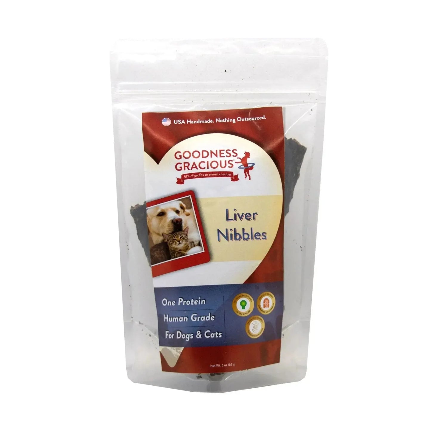 Goodness Gracious Beef Liver Nibbles Dog and Cat Treats 3oz Goodness Gracious