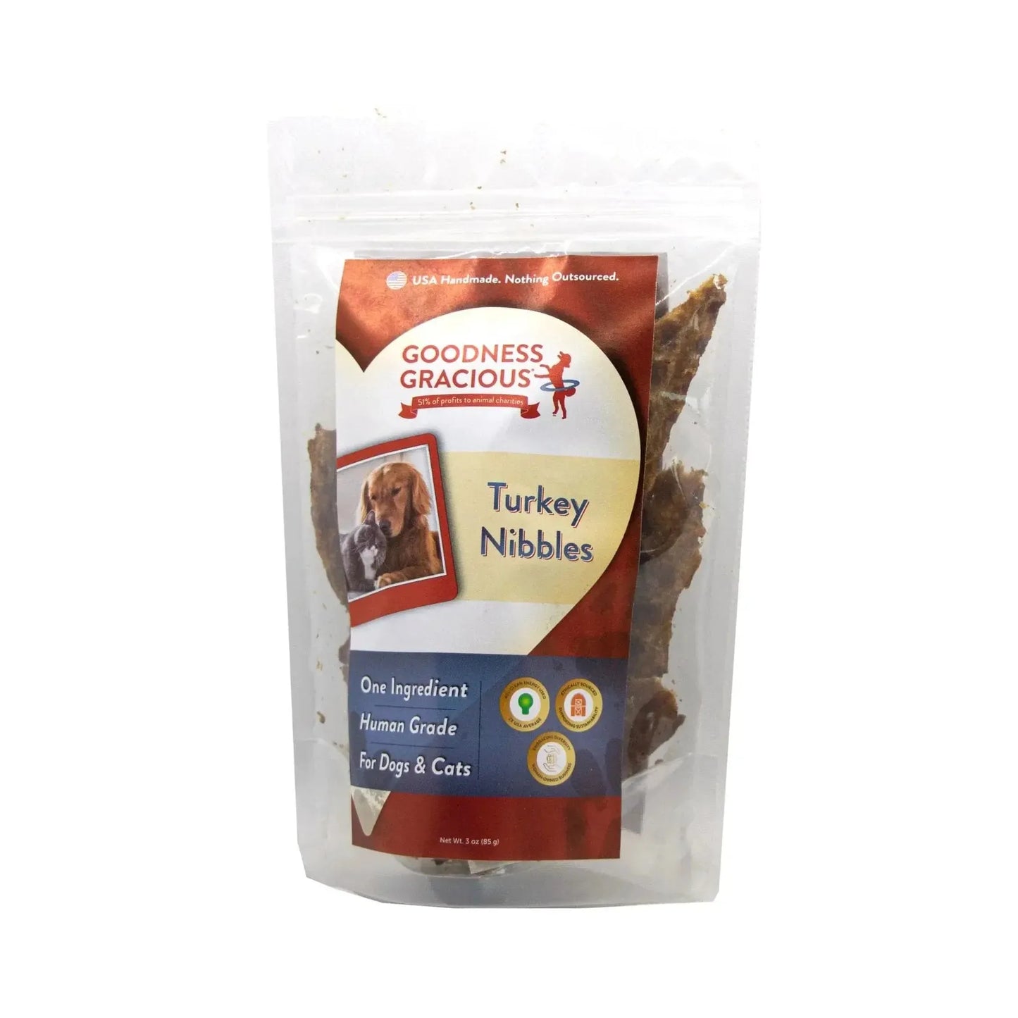 Goodness Gracious Turkey Nibbles Dog and Cat Treats 3oz Goodness Gracious