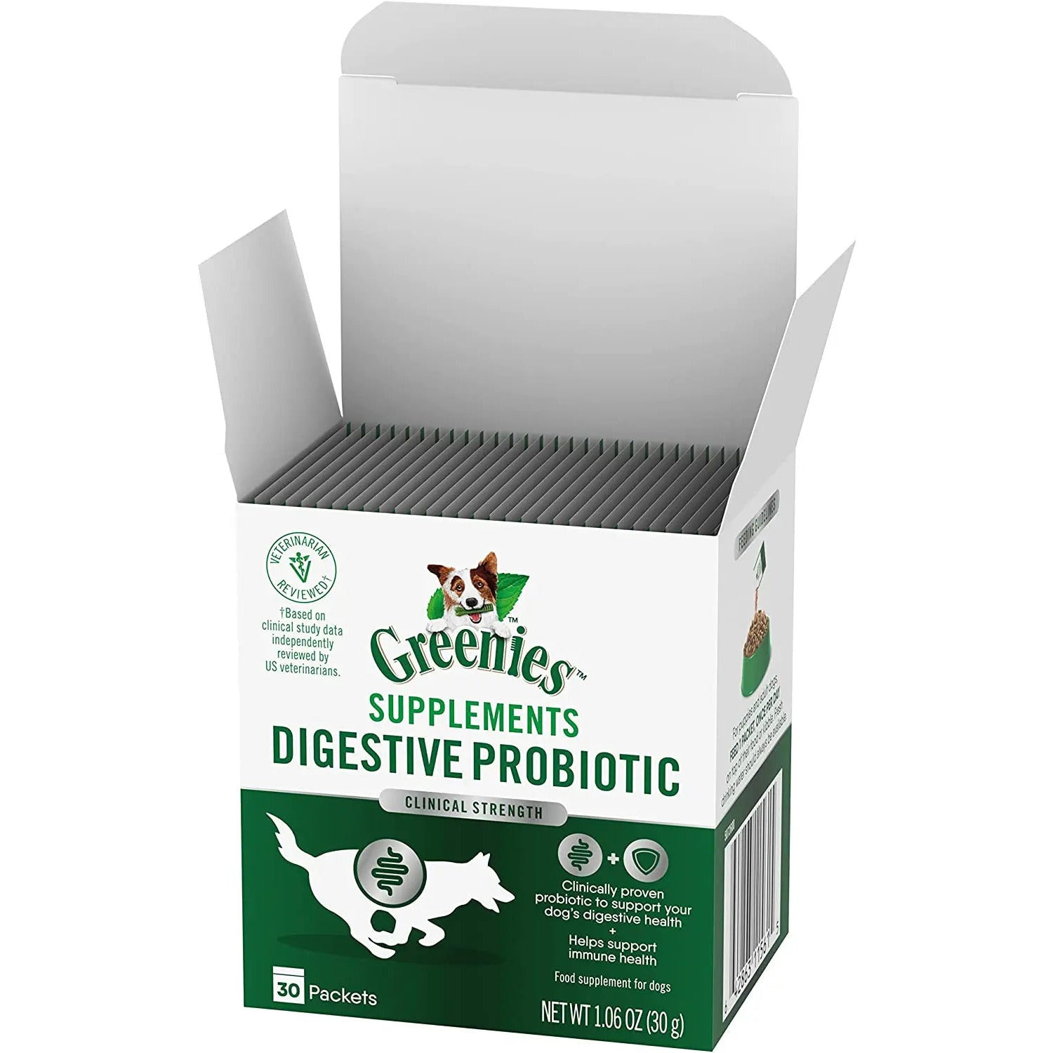 Greenies Digestive Probiotic Clinical Strength Dog Supplement 30 pk Greenies