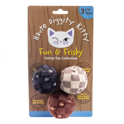 Haute Diggity Dog Kitty Vuiton Balls Organic Catnip Toys Haute Diggity Dog