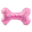 Haute Diggity Dog Pink Checker Chewy Vuiton Bone Plush Dog Toy Haute Diggity Dog