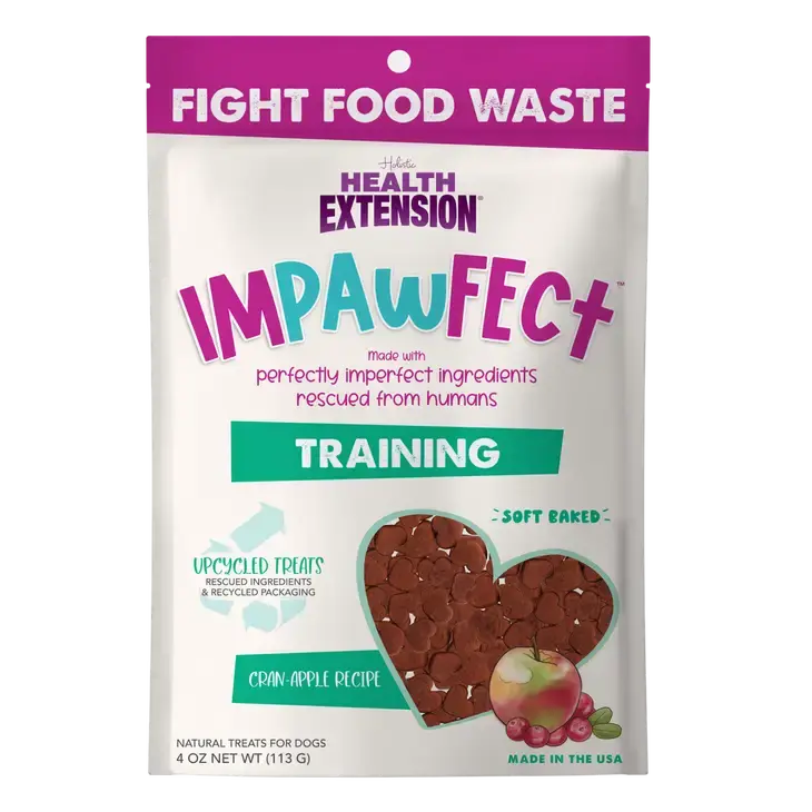 Health Extension  Impawfect Cran-Apple Dog Training Treats 4oz Health Extension