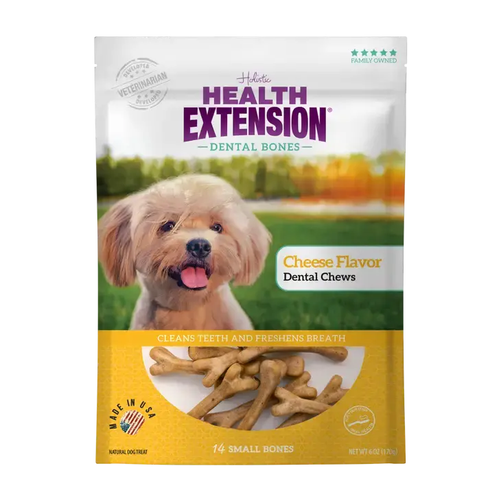 Health Extension Cheese Flavor Dental Dog Bones 5.9 oz Health Extension