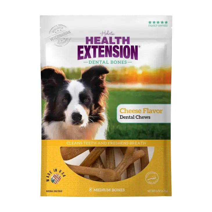 Health Extension Cheese Flavor Dental Dog Bones 5.9 oz Health Extension