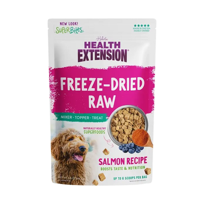 Health Extension Superbites Freeze Dried Raw Salmon Dog Food Mixer Health Extension