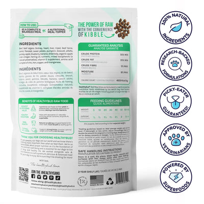 Healthybud Beef Meal Bites Freeze-Dried Dog Food 14Oz Healthybud