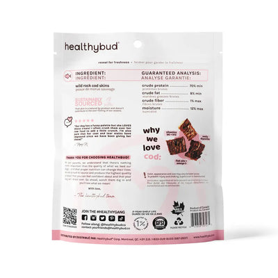 Healthybud Cod Skins Dehydrated Hypoallergenic Dog Treats 2.8oz Healthybud