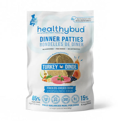 Healthybud Turkey Patties Freeze-Dried Dog Food 14 oz Healthybud