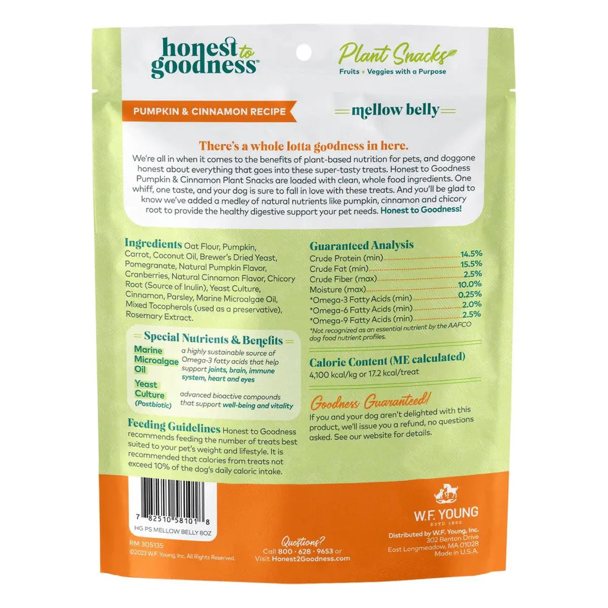 Honest To Goodness™ Plant Snacks Mellow Belly Pumpkin & Cinnamon Recipe Dog Treats 8oz Honest To Goodness