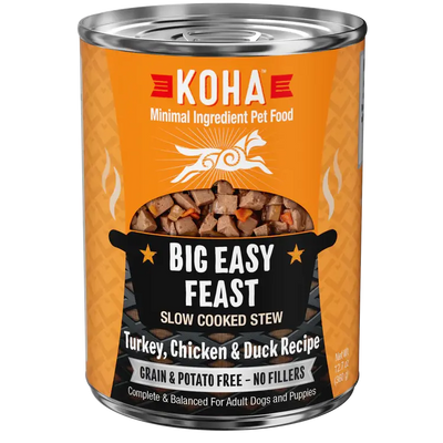 KOHA Big Easy Feast Slow Cooked Stew Turkey, Chicken, & Duck for Dogs 12.7oz Case of 12 KOHA