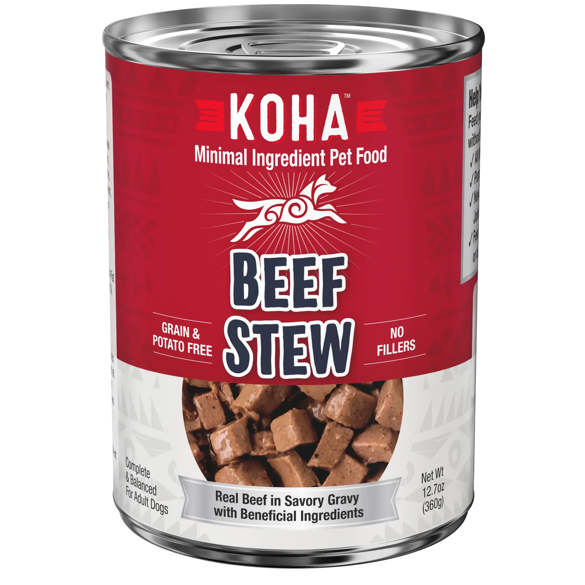KOHA Minimal Ingredient Beef Stew for Dogs 12.7oz Cans Case of 12 KOHA