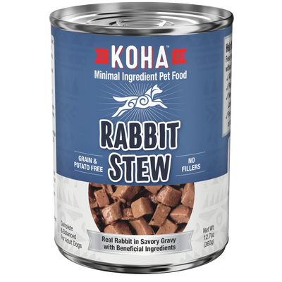 KOHA Minimal Ingredient Rabbit Stew for Dogs 12.7oz cans case of 12 KOHA