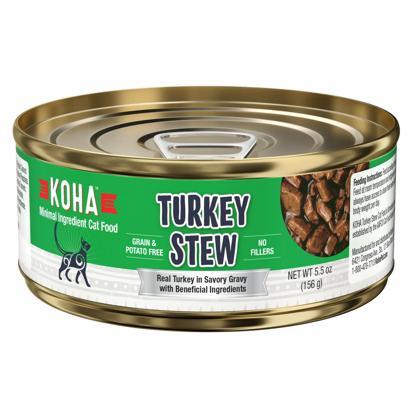 KOHA Minimal Ingredient Turkey Stew for Cats 5.5 oz Case of 24 KOHA