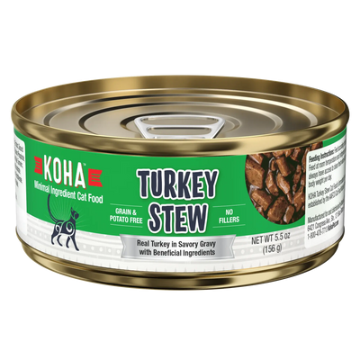 KOHA Minimal Ingredient Turkey Stew for Cats 5.5 oz Case of 24 KOHA