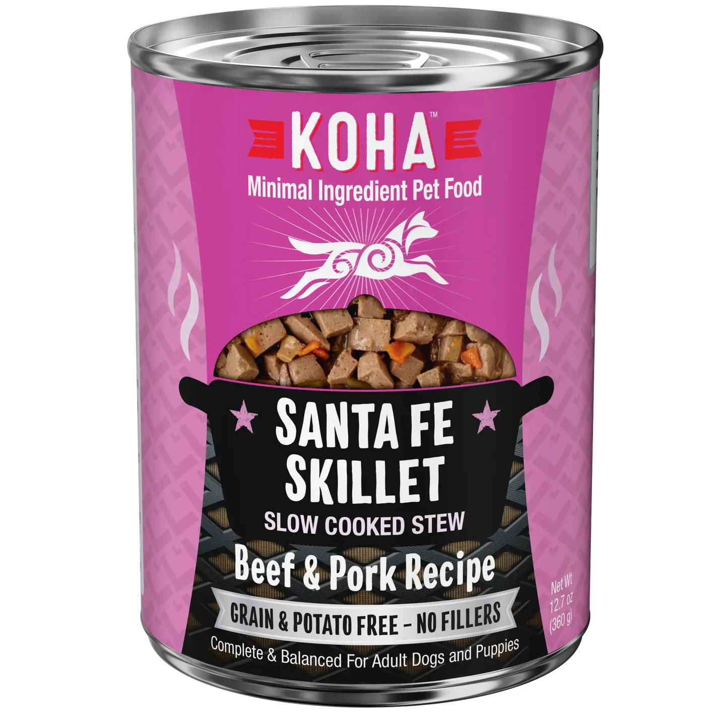 KOHA Santa Fe Skillet Slow Cooked Stew Beef & Pork Recipe for Dogs 12.7oz Case of 12 KOHA