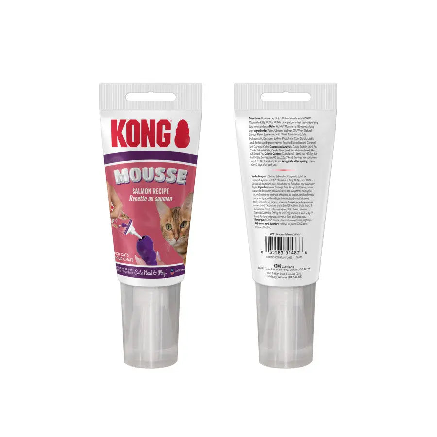 KONG Mousse Salmon Cat Treat Paste 2.5 oz Kong