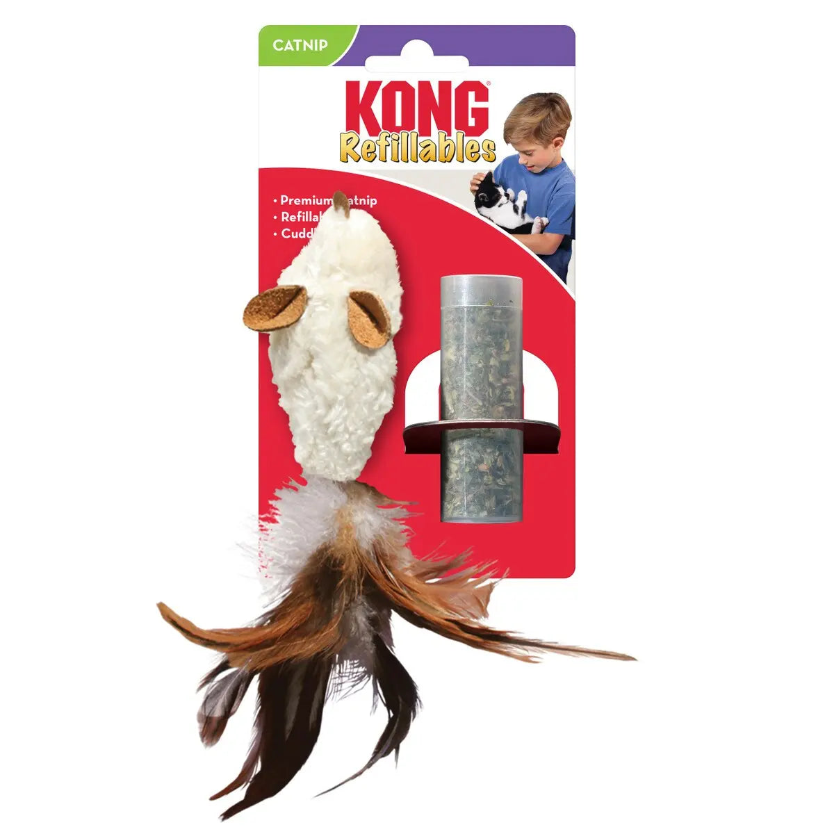 KONG Refillables Feather Mouse Cat Toy Kong