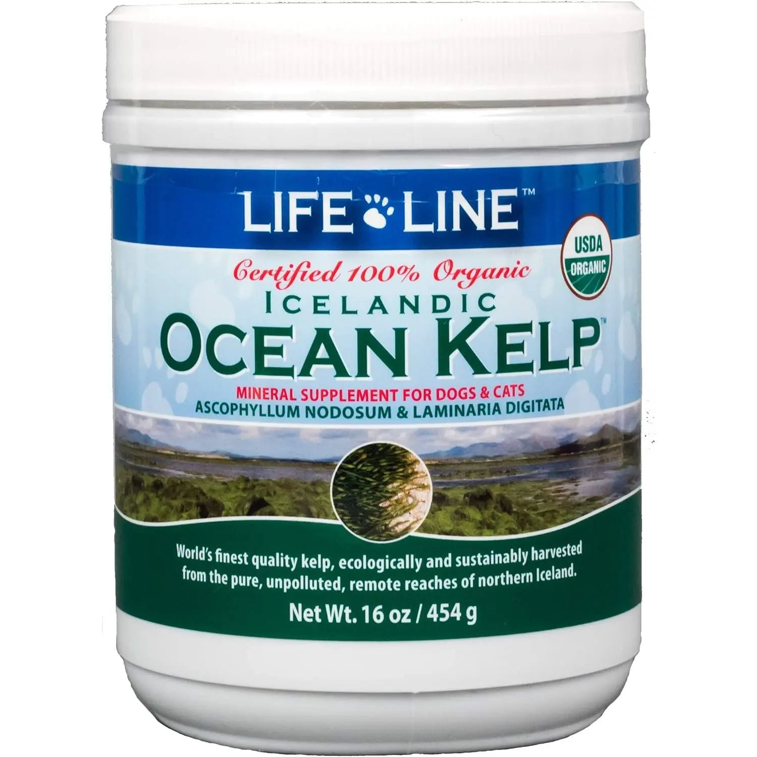 Life Line Pet Nutrition Organic Ocean Kelp Supplement for Skin & Coat, Digestion in Dogs & Cats Life Line Pet