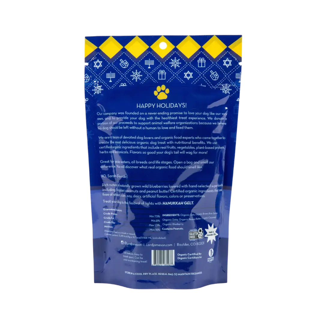 Lord Jameson Hanukkah Gelt Organic Dog Treats 6oz Lord Jameson