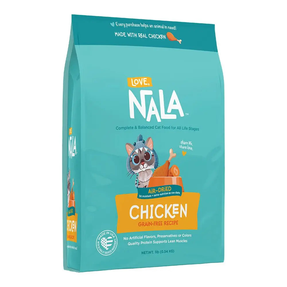 Love, Nala Chicken Grain Free Air-Dried Adult Cat Food 1lb Love Nala