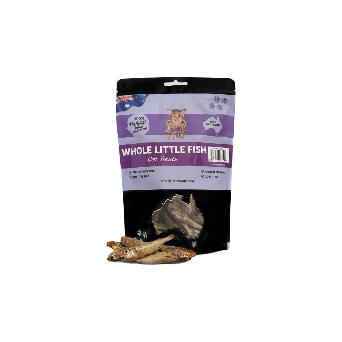 Loving Pets Australia Whole Little Fish Cat Treats 5.64 oz Loving Pets Australia