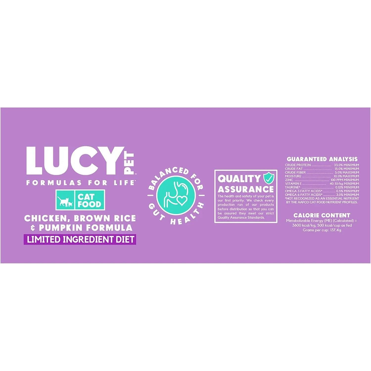 Lucy Pet Products Chicken, Brown Rice & Pumpkin Limited Ingredient Diet Cat Food Lucy Pet Products