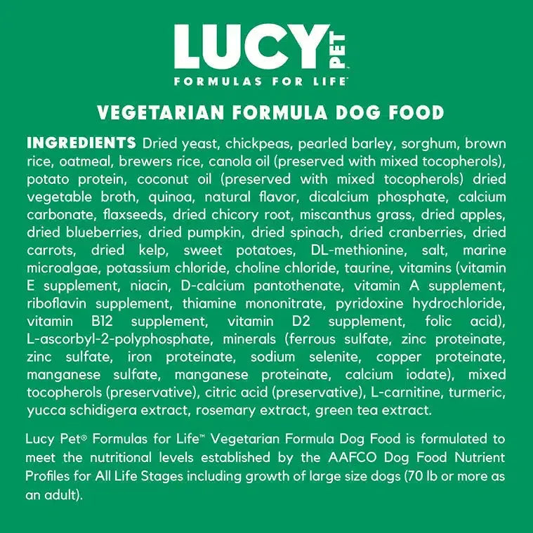 Lucy Pet Products Vegetarian Formula Dry Dog Food Lucy