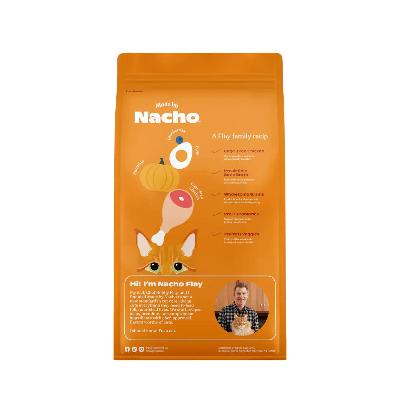 Made by Nacho Bone Broth Infused Cage-Free Chicken & Pumpkin Recipe Dry Cat Food Made By Nacho