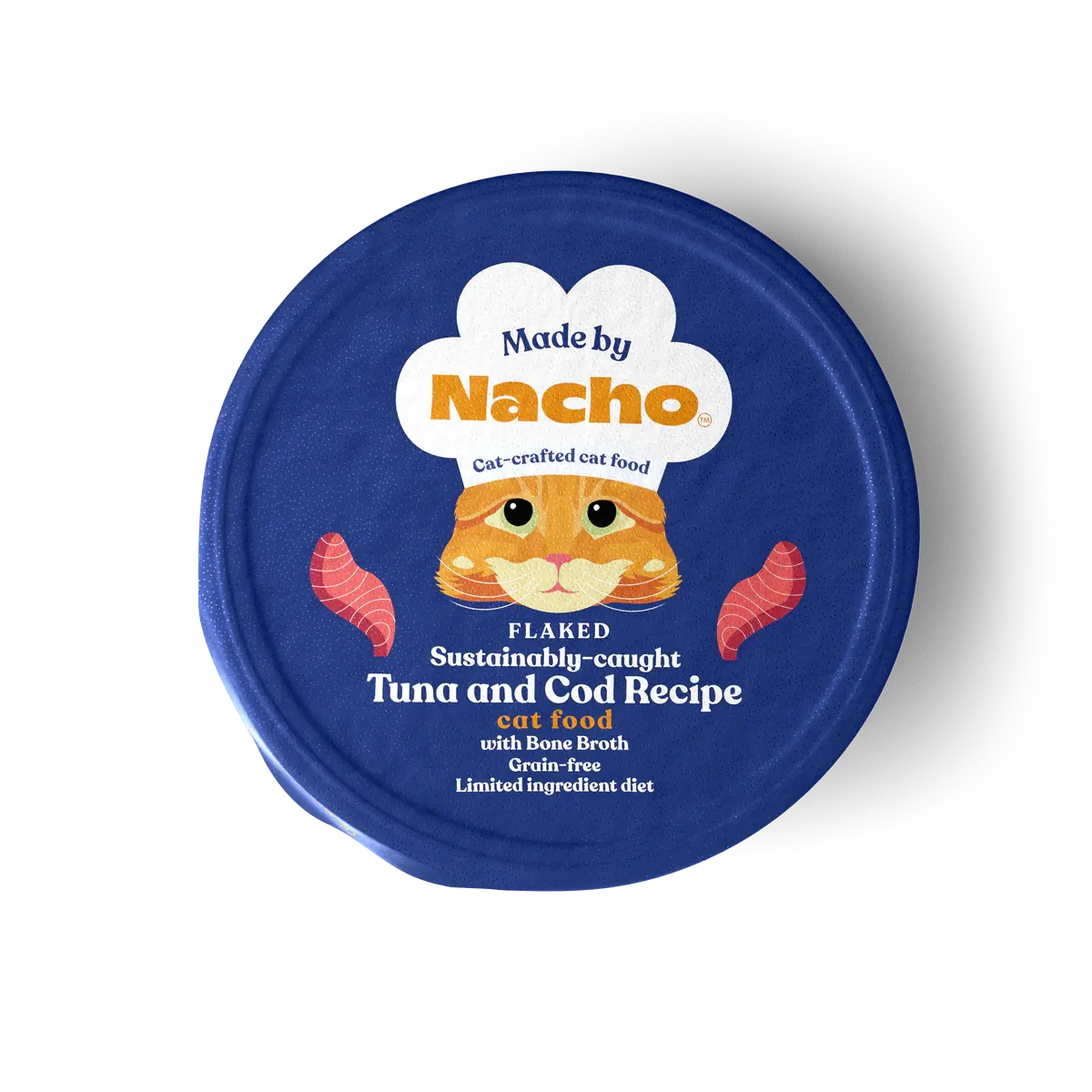 Made by Nacho Sustainably Caught Diced Tuna & Cod Recipe With Bone Broth Grain-Free Wet Cat Food 10 / 2.5 oz Made By Nacho