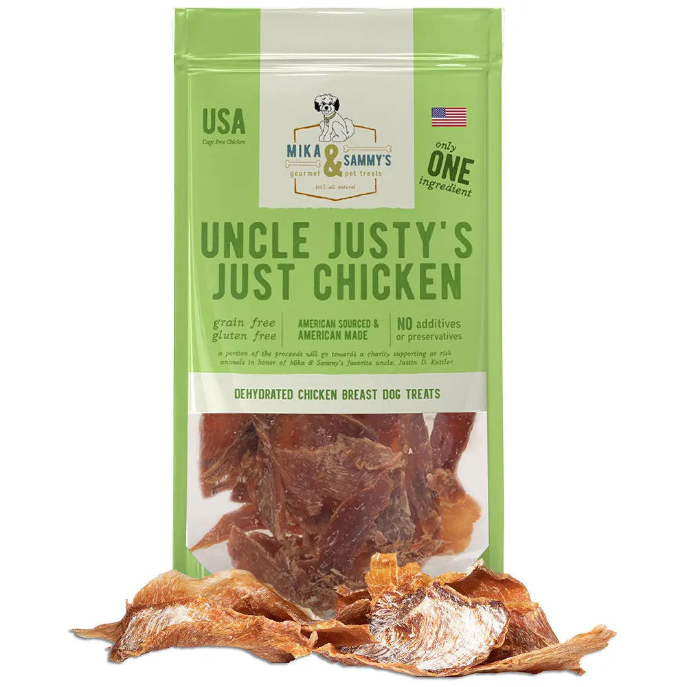 Mika & Sammy’s Uncle Justy’s Just Chicken Dehydrated Dog Treats 5oz Mika & Sammys