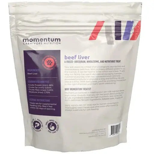 Momentum Carnivore Nutrition Freeze Dried Raw Beef Liver Treats 4oz Momentum