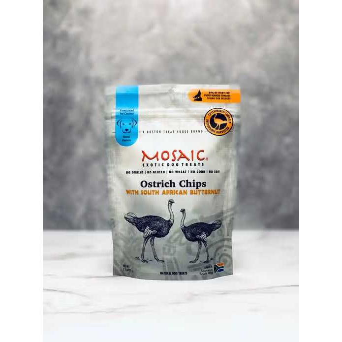 Mosaic South African Ostrich Chips Infused with Butternut Dog Treats Mosaic