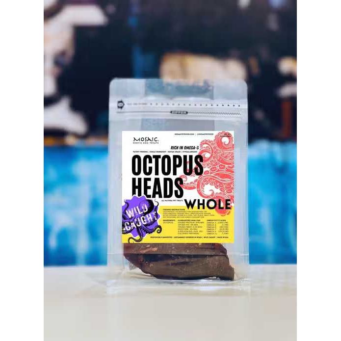 Mosaic Wild-Caught Xl Octopus Heads Dog Treats 4.5 oz Mosaic