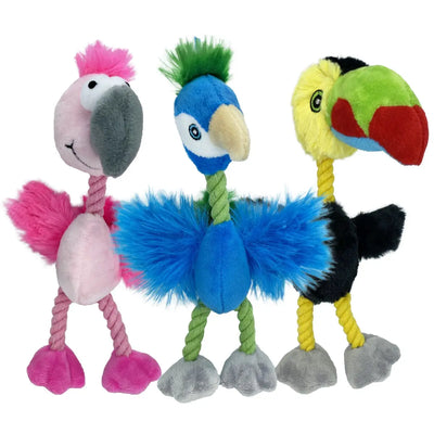 Multipet Mini Bird Brain Plush Dog Toy Assorted Animals 8" Multipet