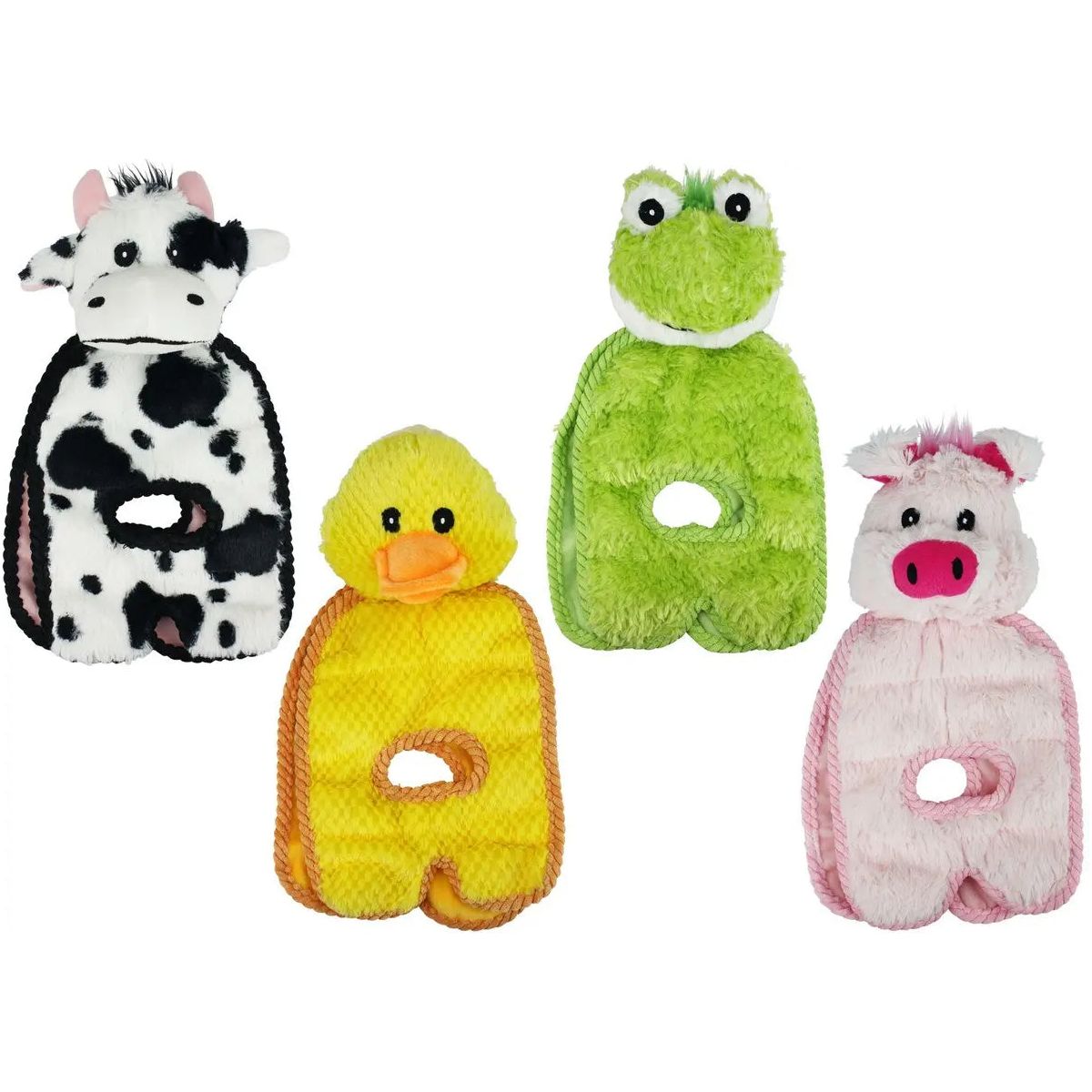 Multipet Tug O War Squeaker Mat Plush Toy Assorted Animals 14" Multipet