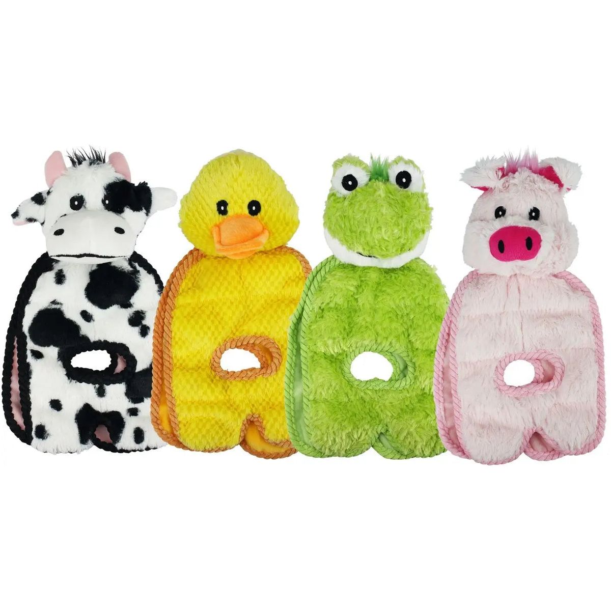 Multipet Tug O War Squeaker Mat Plush Toy Assorted Animals 14" Multipet