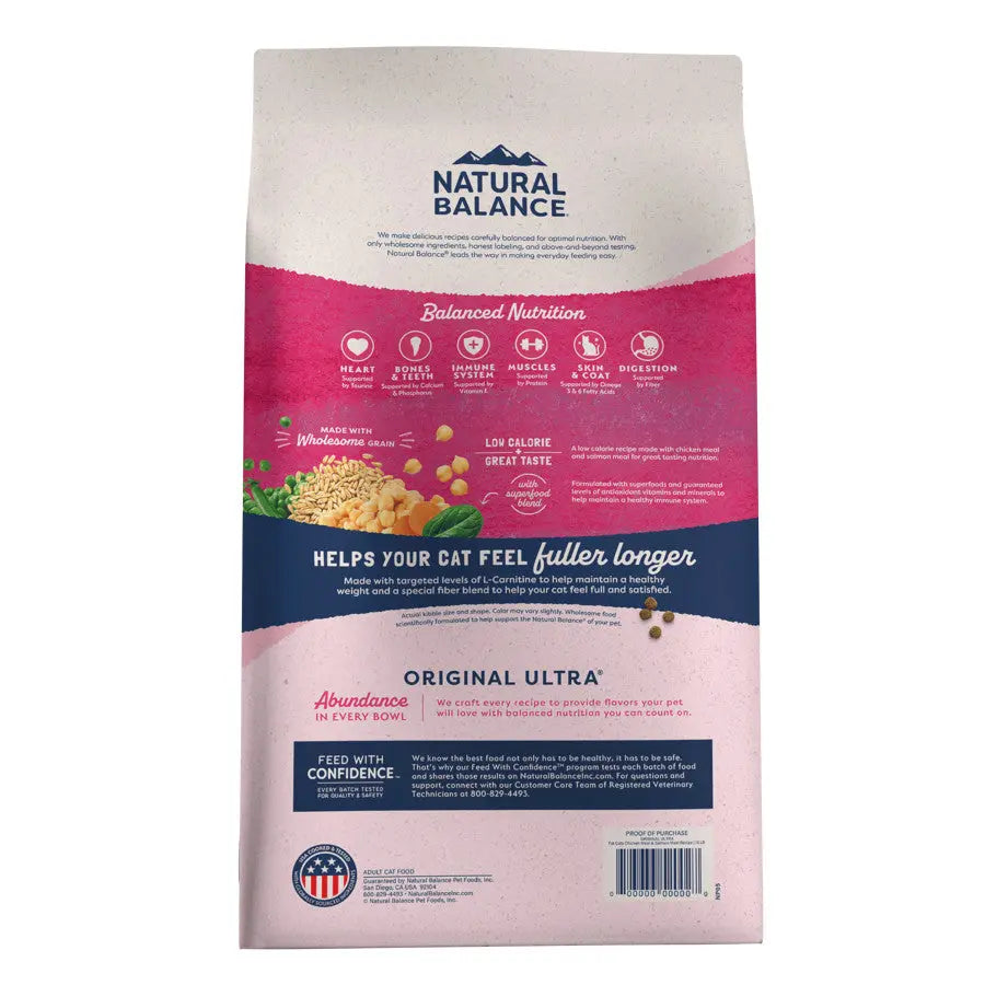 Natural Balance Pet Foods Fat Cats Low Calorie Dry Cat Food Chicken & Salmon Natural Balance