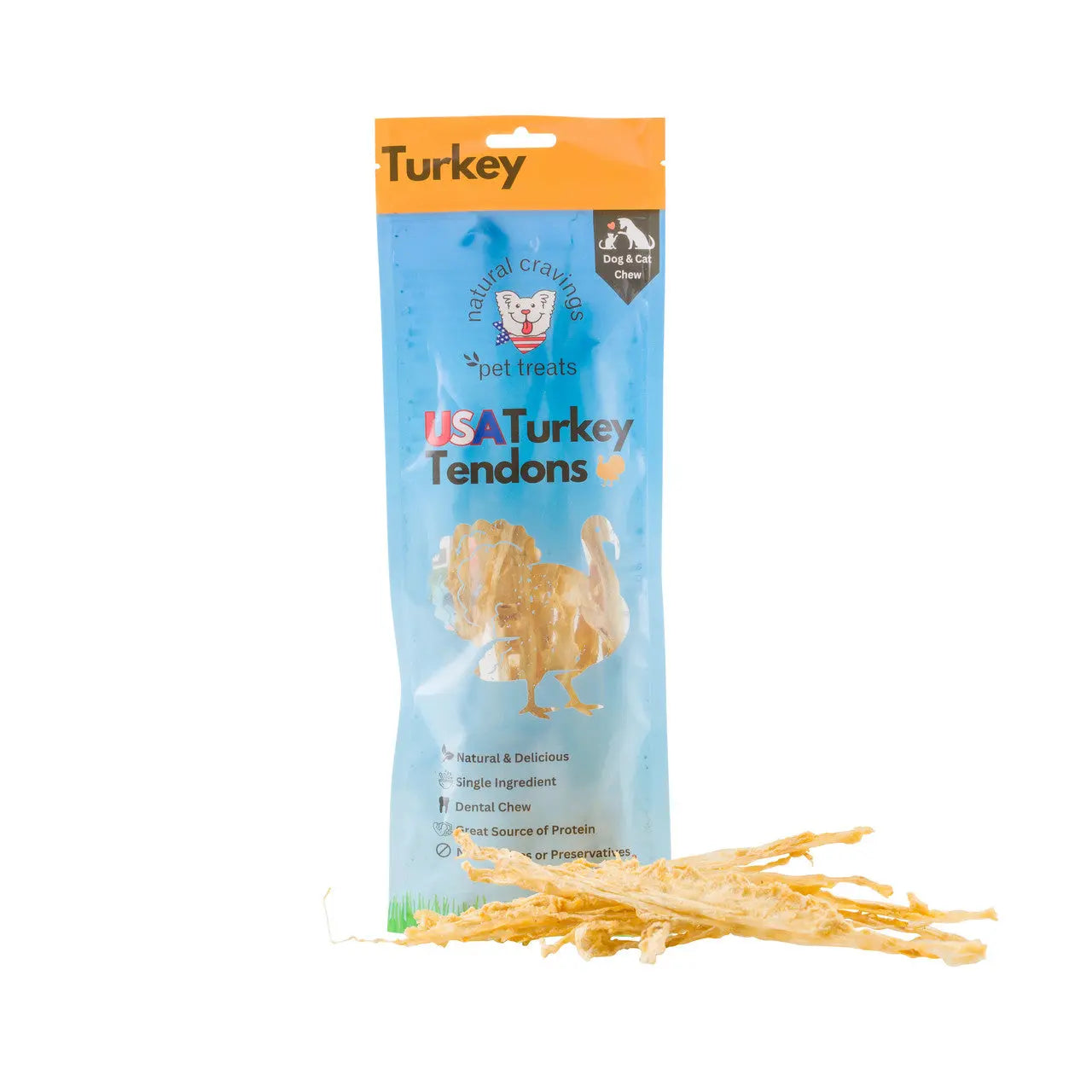 Natural Cravings USA Turkey Tendon Dog Treats Natural Cravings