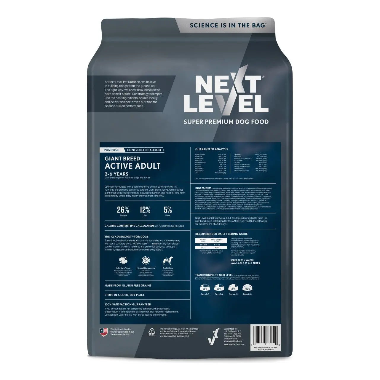 Next Level Giant Breed Active Adult Dry Dog Food 50 lb Next Level