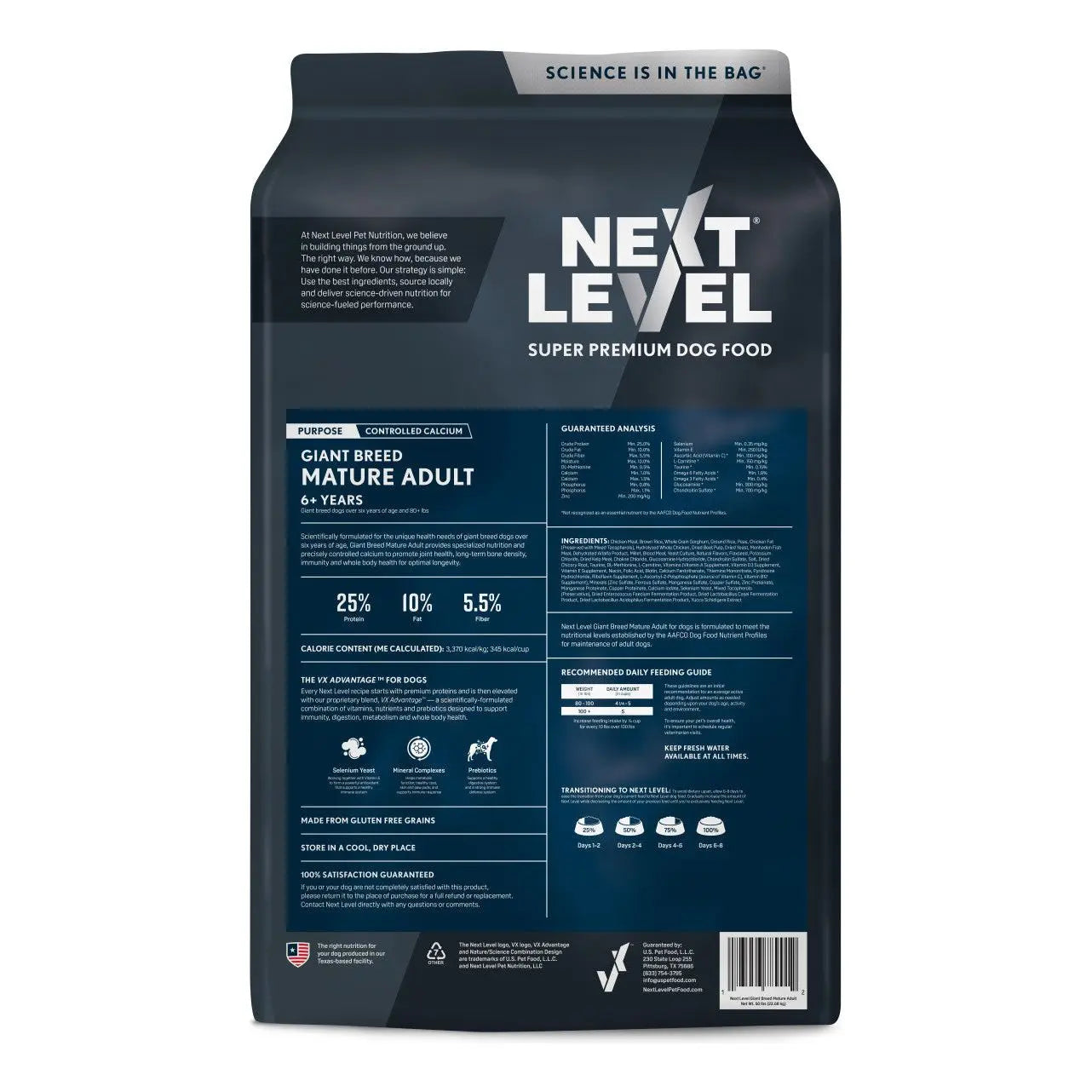 Next Level Giant Breed Mature Adult Dry Dog Food 50 lb Next Level