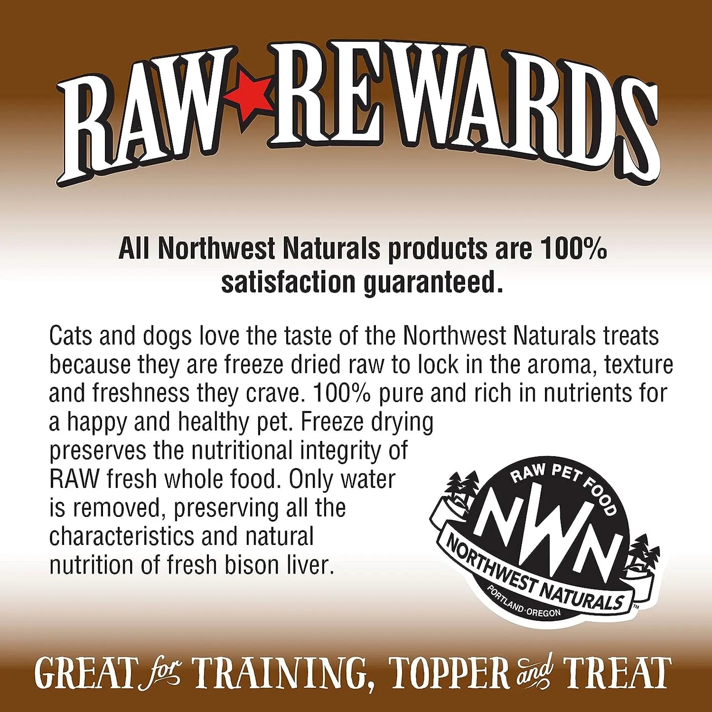 Northwest Naturals Bison Liver Freeze-Dried Treats for Dogs and Cats 3oz Northwest Naturals