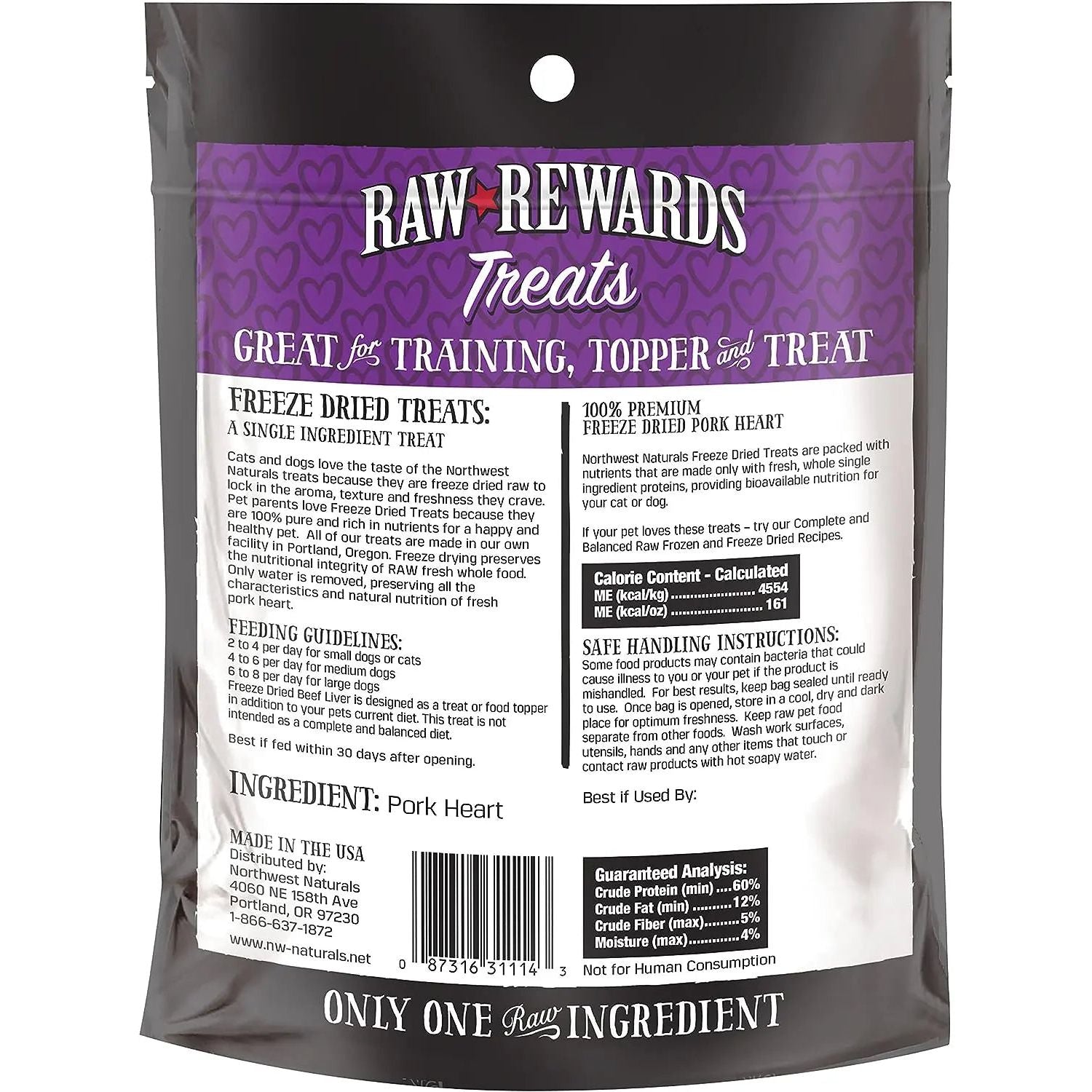 Northwest Naturals Pork Heart  Freeze-Dried Treats for Dogs and Cats Northwest Naturals