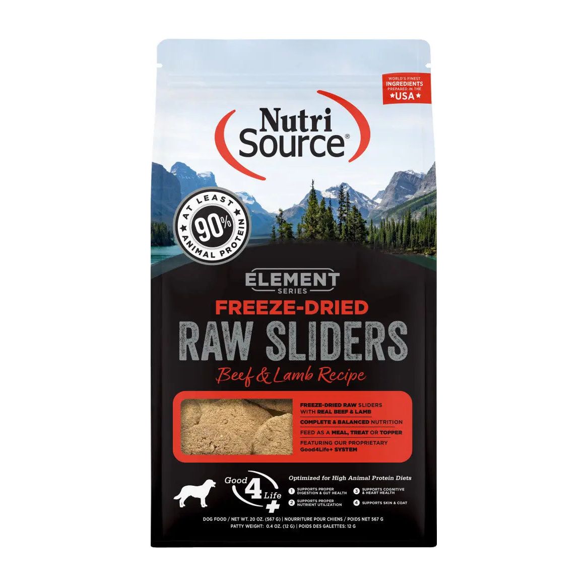 NutriSource Element Freeze Dried Raw Sliders Dry Dog Food 20 oz NutriSource