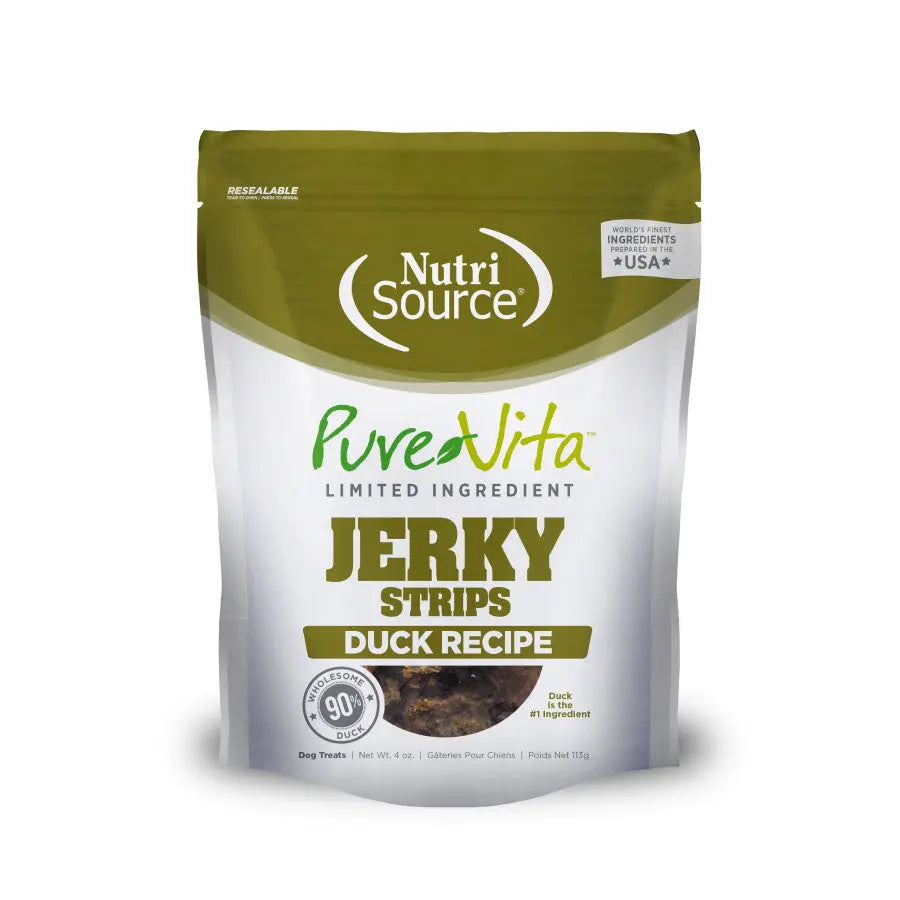 NutriSource PureVita LID Jerky Strips Dog Treats 4 oz NutriSource