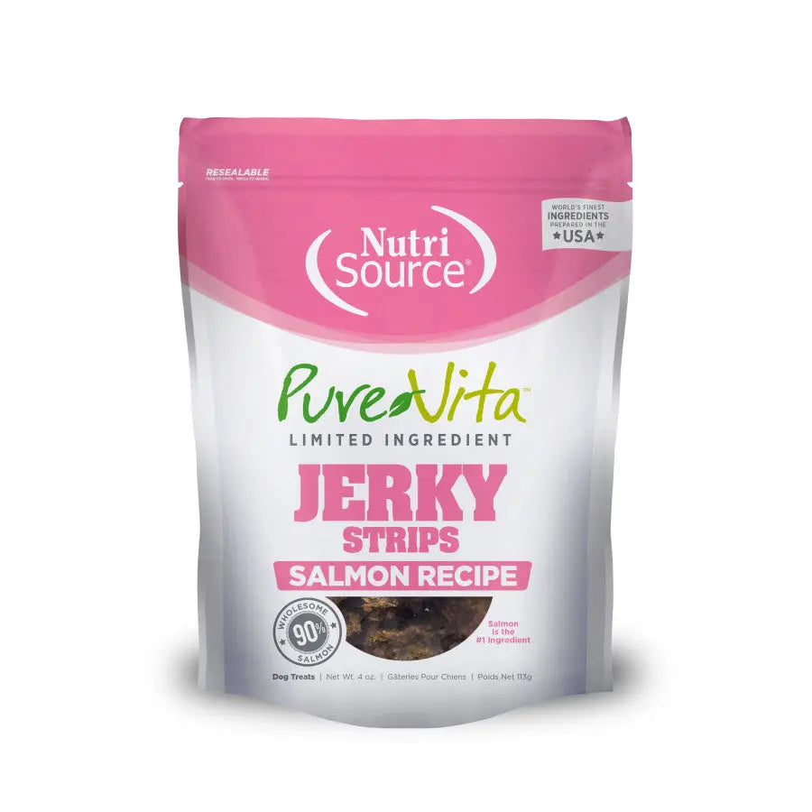 NutriSource PureVita LID Jerky Strips Dog Treats 4 oz NutriSource