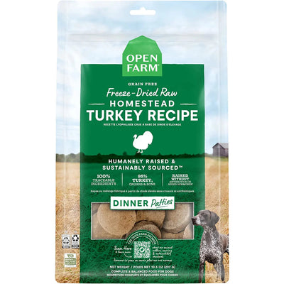 Open Farm Homestead Turkey Freeze-Dried Raw Patties Dog Food Open Farm